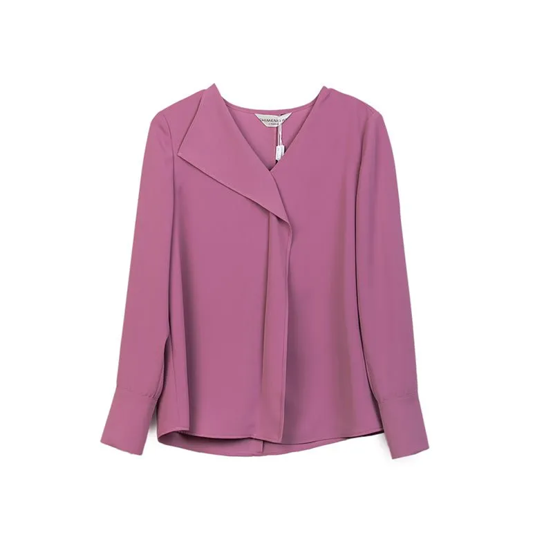 Pink V Neck Blouses