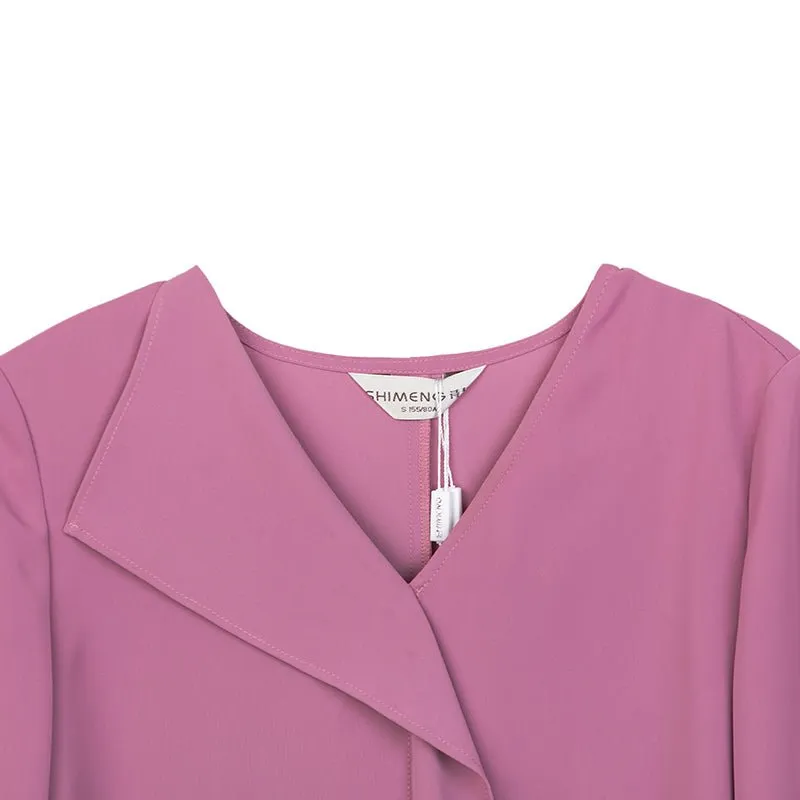 Pink V Neck Blouses