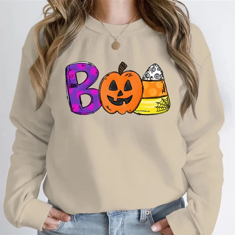 Playful Spooky Festive Pumpkin Graphic Cozy Hoodie