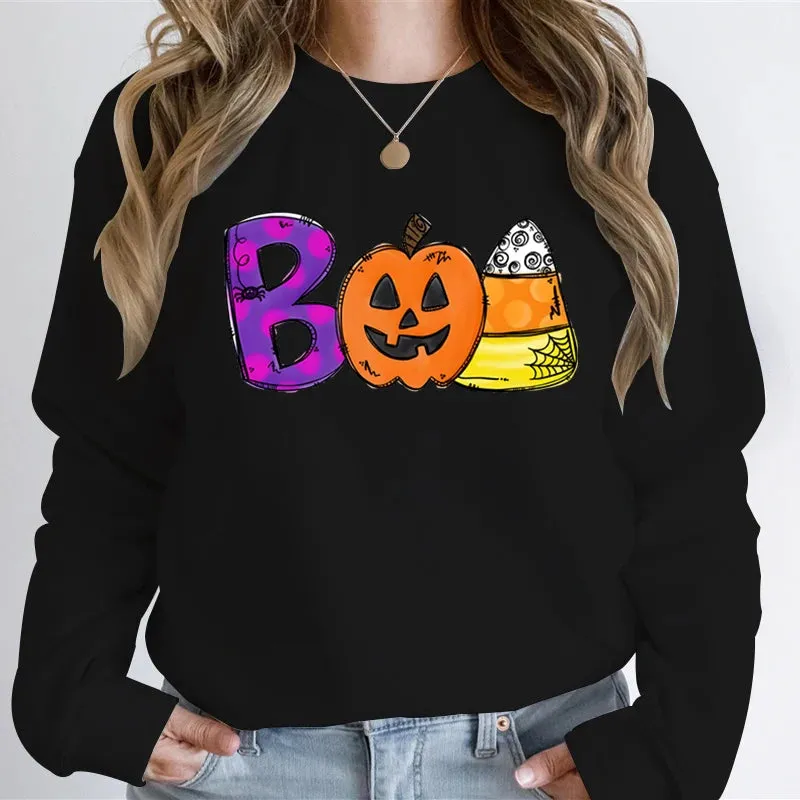 Playful Spooky Festive Pumpkin Graphic Cozy Hoodie