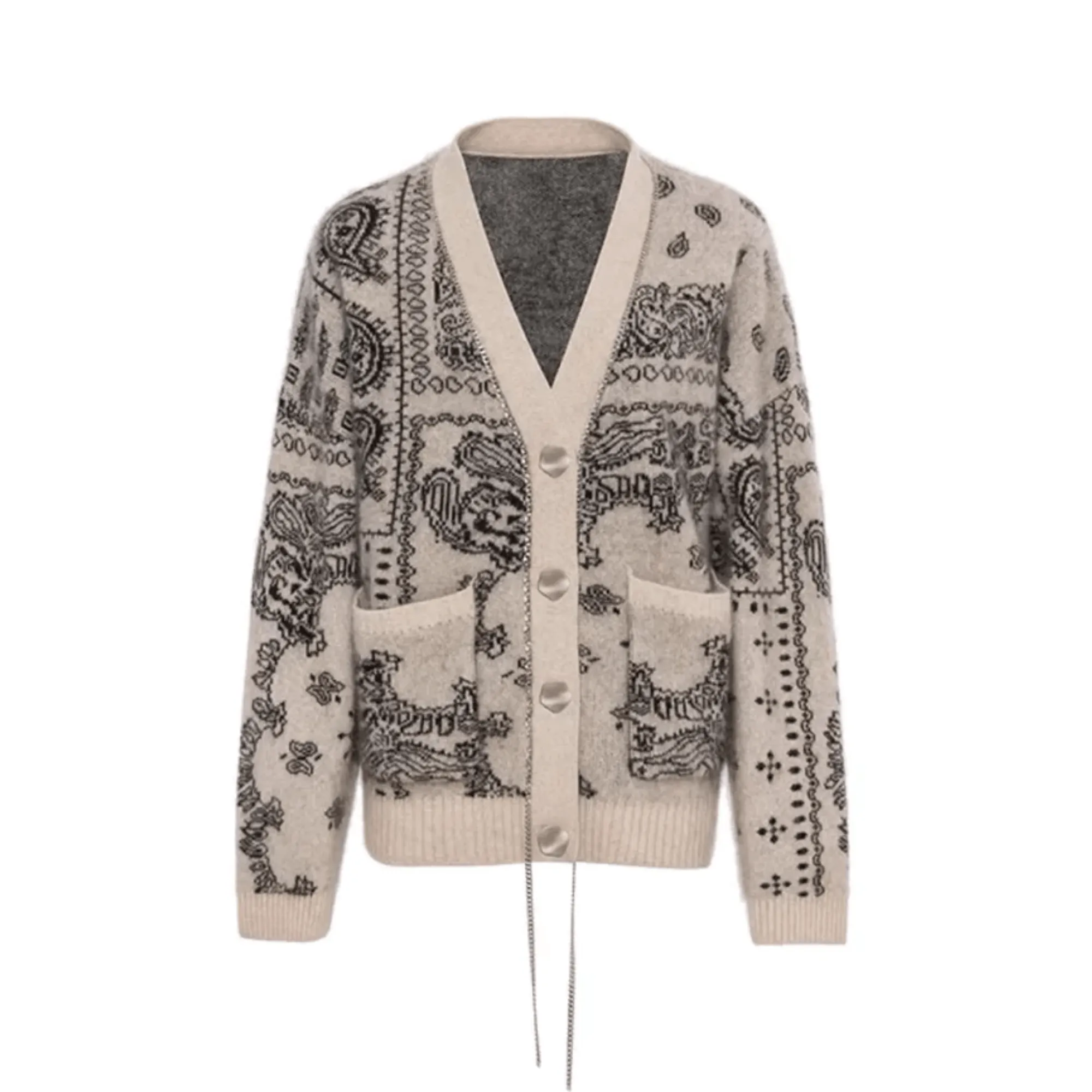 Pre Order:  Paisley Chain Knit Cardigan