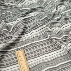 Printed Knits Design-114 White & Grey Stripes