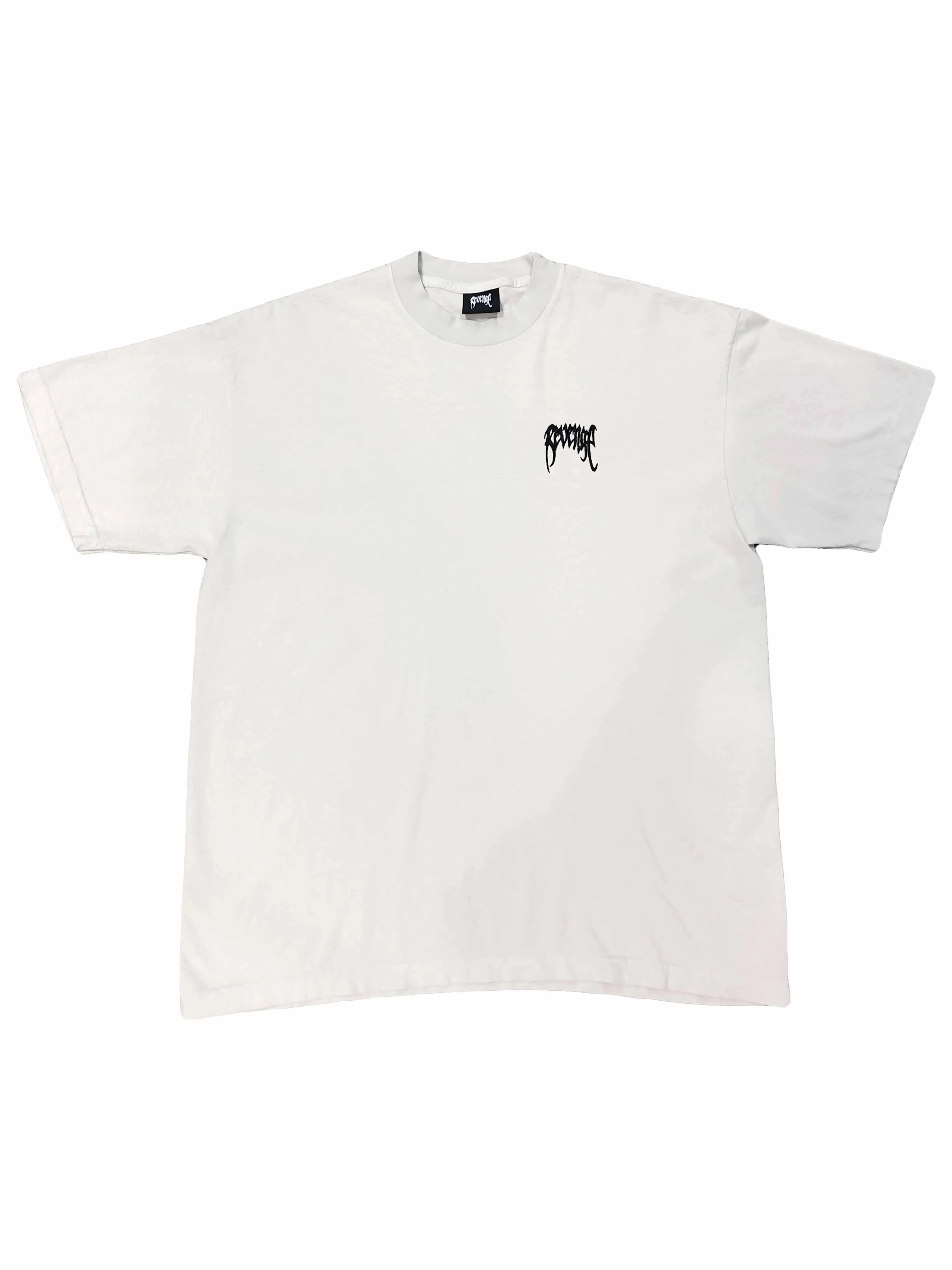 Revenge Basic Embroidered Tee Cream