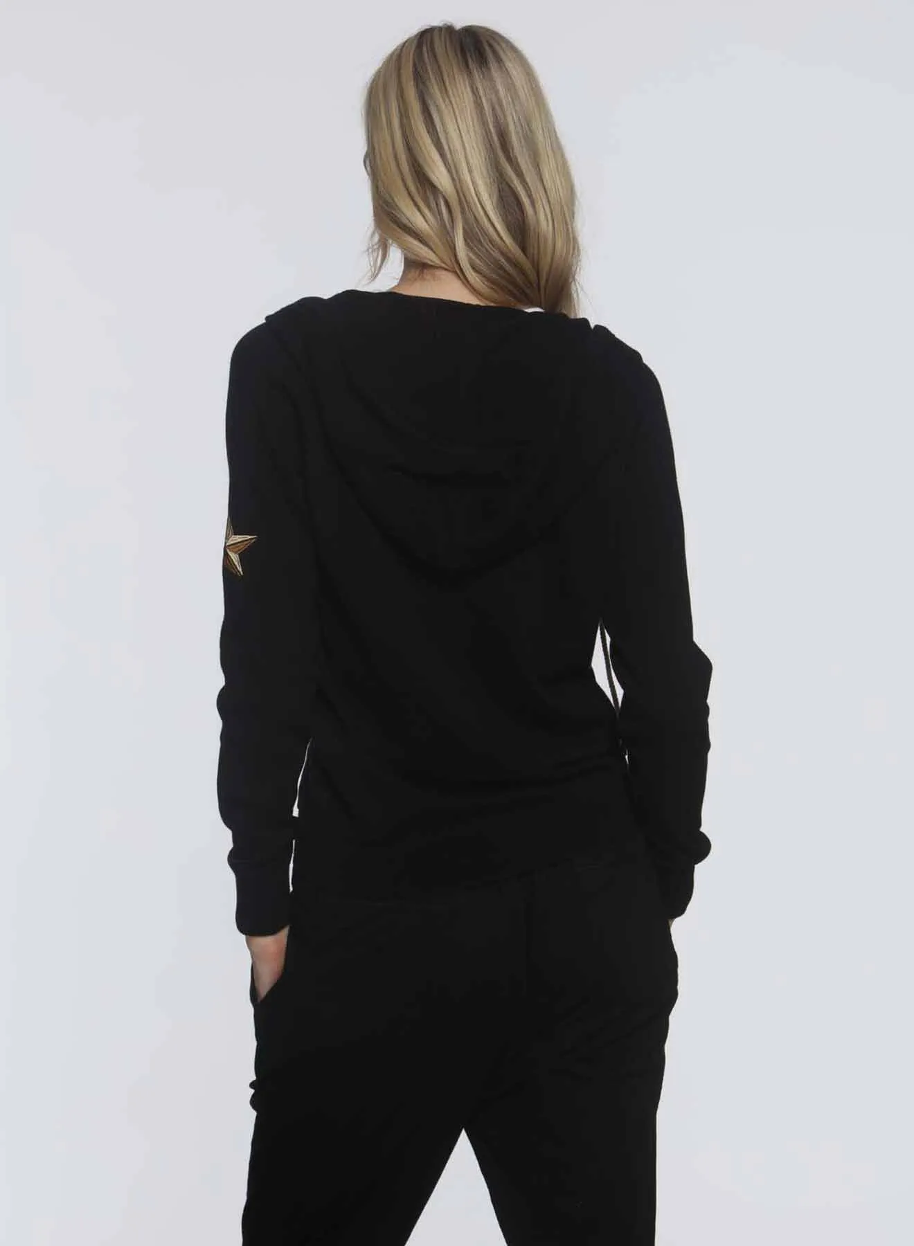 Slim Patch Hoodie - Black Charms