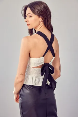 Smocked Criss Cross Back Top -  Online Exclusive