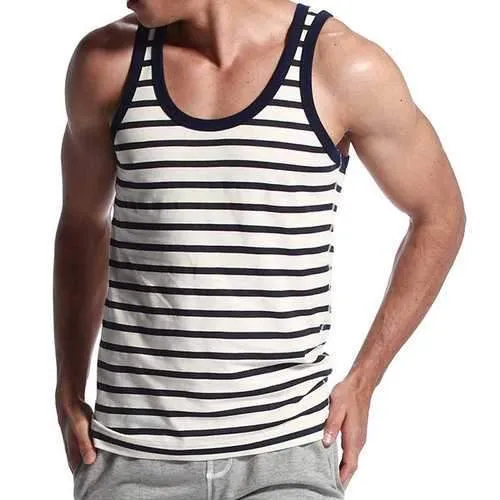 Striped Sleeveless Casual Tank Tops