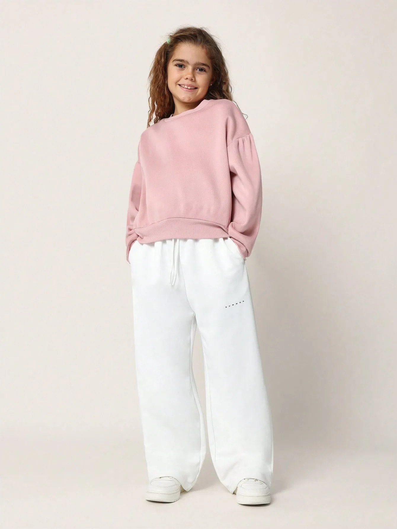 Tween Girls Regular Fit Puff Sleeve Sweatshirt