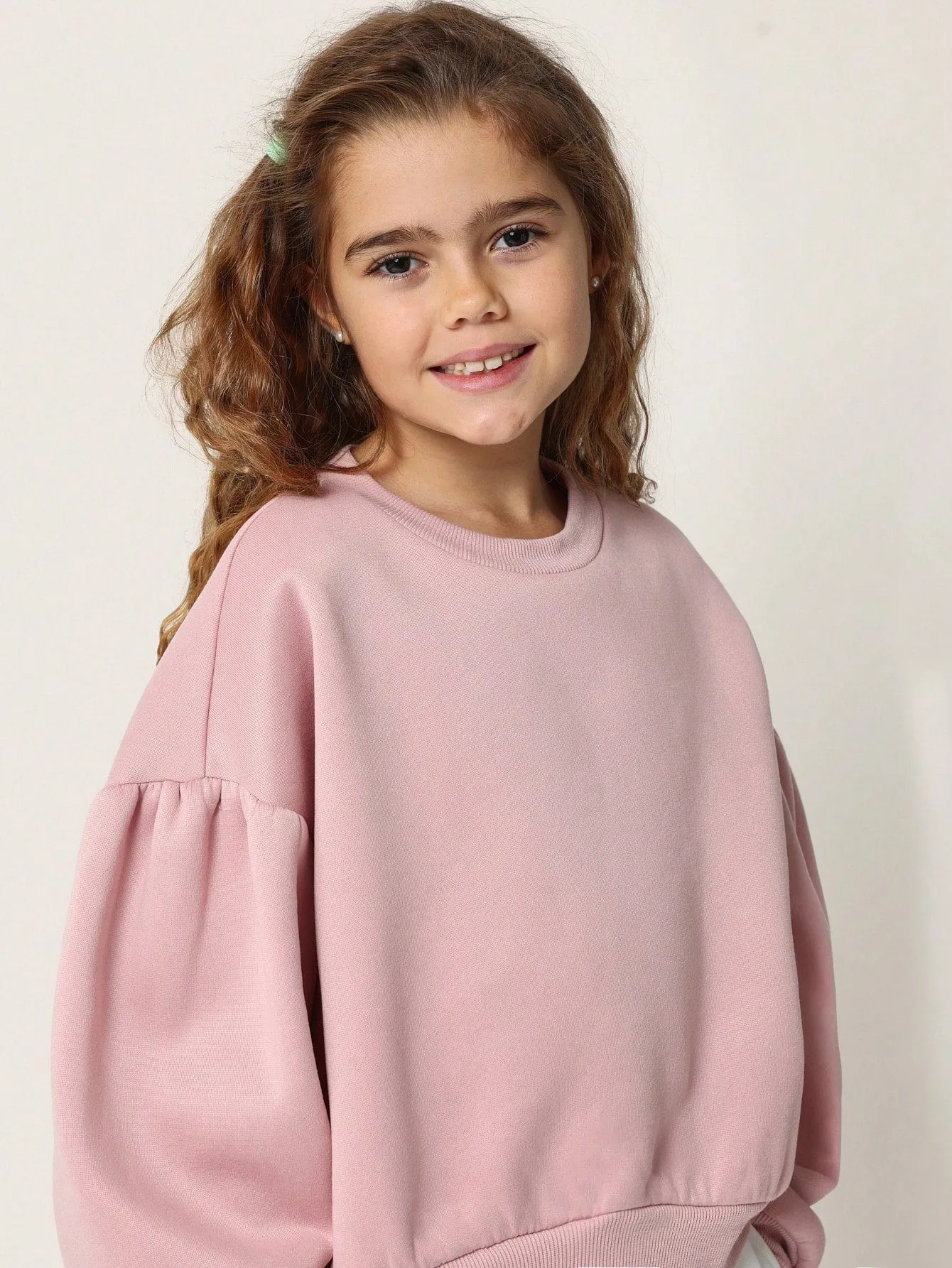 Tween Girls Regular Fit Puff Sleeve Sweatshirt