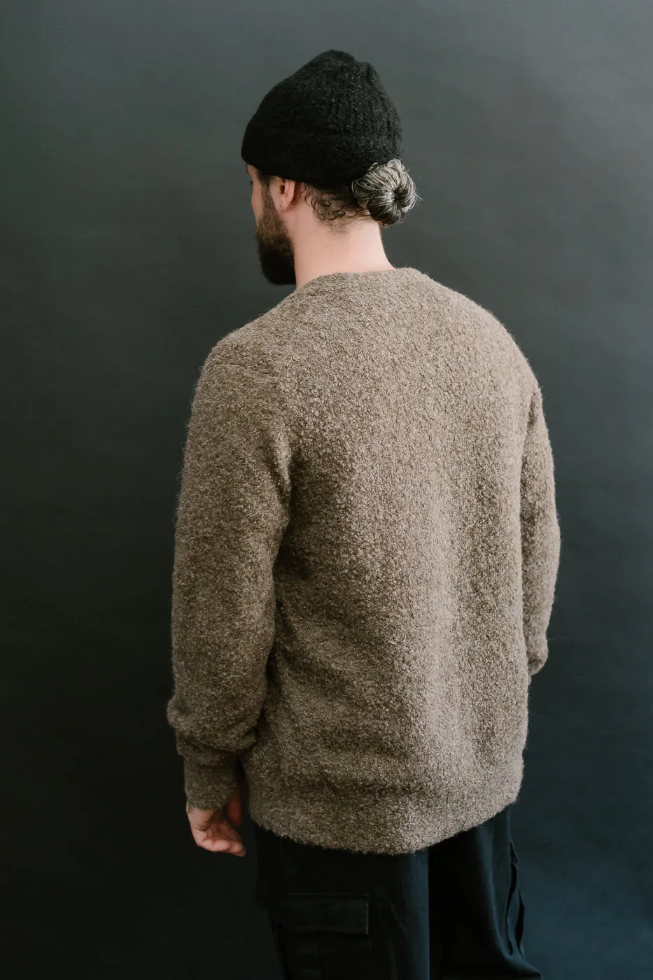 V-Neck Cardigan Boucle Alpaca - Earth