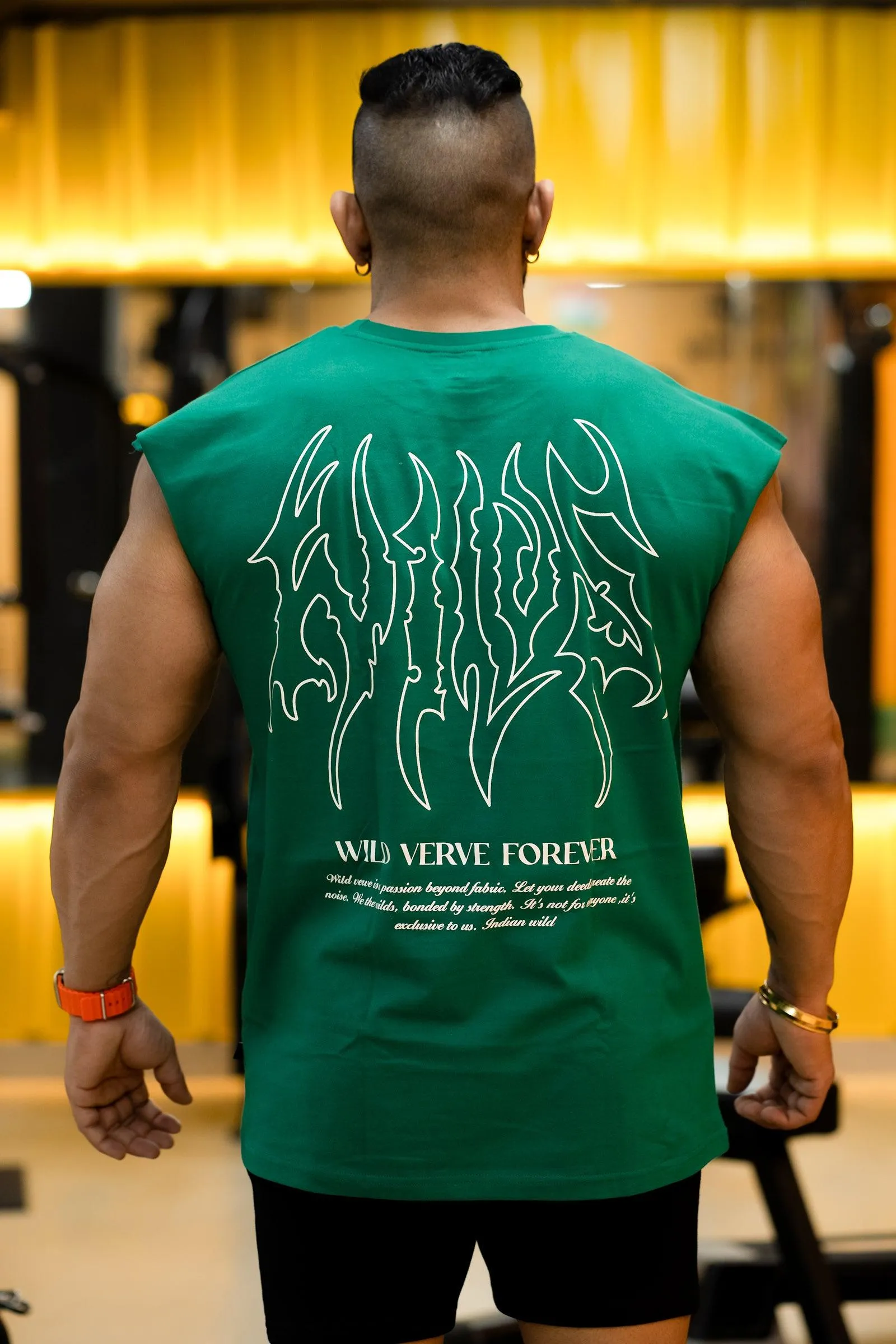 WILDS FLAME "PREMIUM" MUSCLE TEE (DARK GREEN)