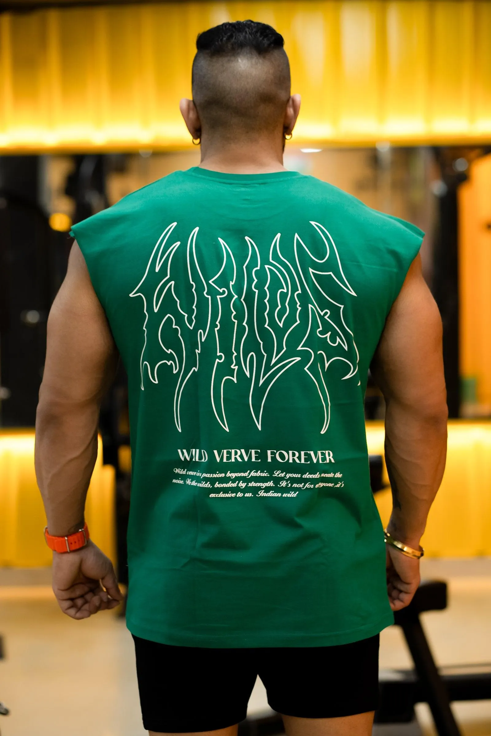 WILDS FLAME "PREMIUM" MUSCLE TEE (DARK GREEN)