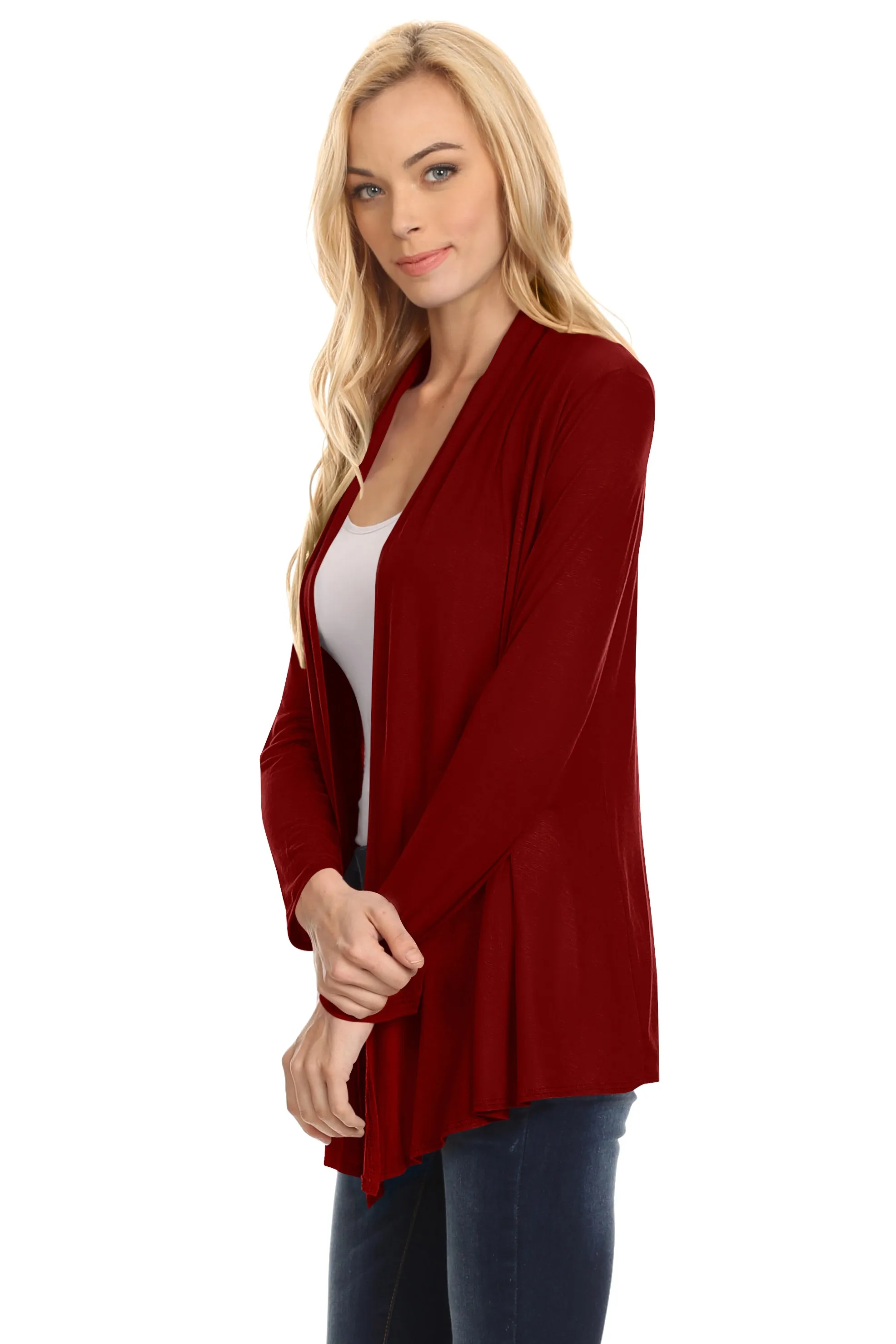 Womens Open Drape Cardigan Reg and Plus Size Cardigan Sweater Long Sleeves - USA