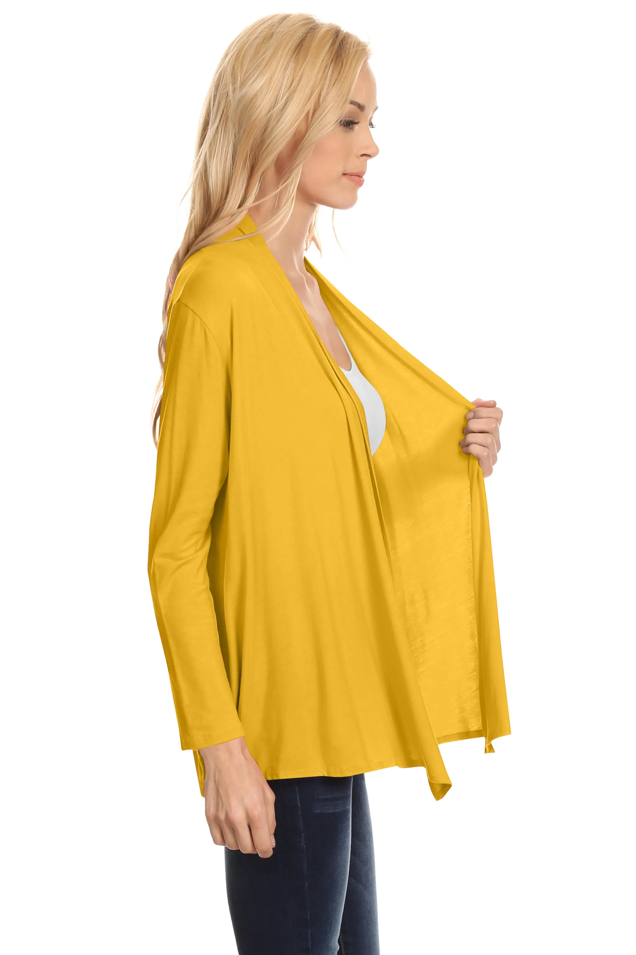 Womens Open Drape Cardigan Reg and Plus Size Cardigan Sweater Long Sleeves - USA